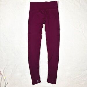 SET Active Sculptflex Purple Seamless Leggings Passion Small High Waisted